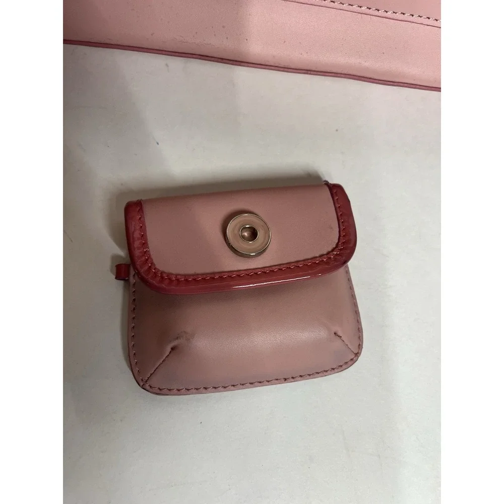 Franklin Covey Pink Leather Binder Briefcase‎ Laptop Bag